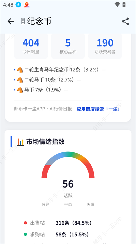 邮币卡一尘优化版行情展示
