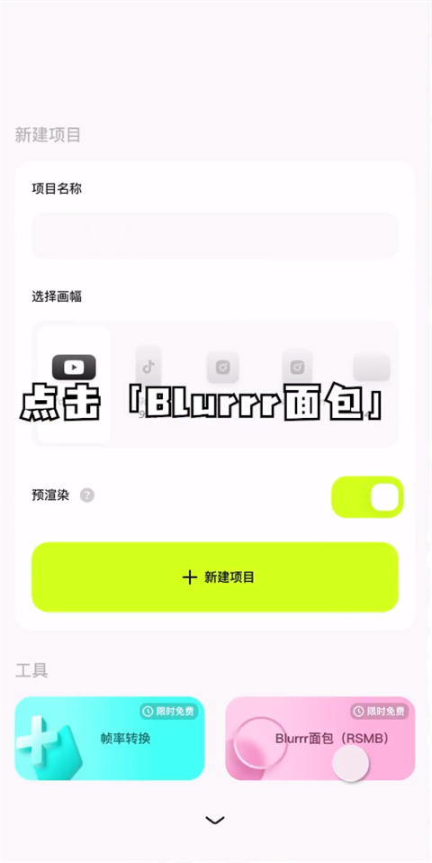 Blurrr剪辑软件项目设置